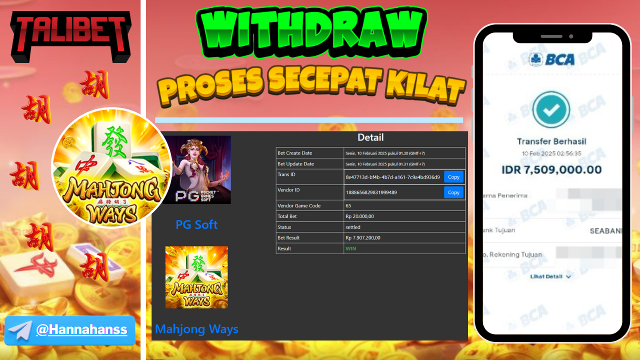 MENANG Rp.7,509,000.- PENGGEMAR MAHJONG MERAPATT