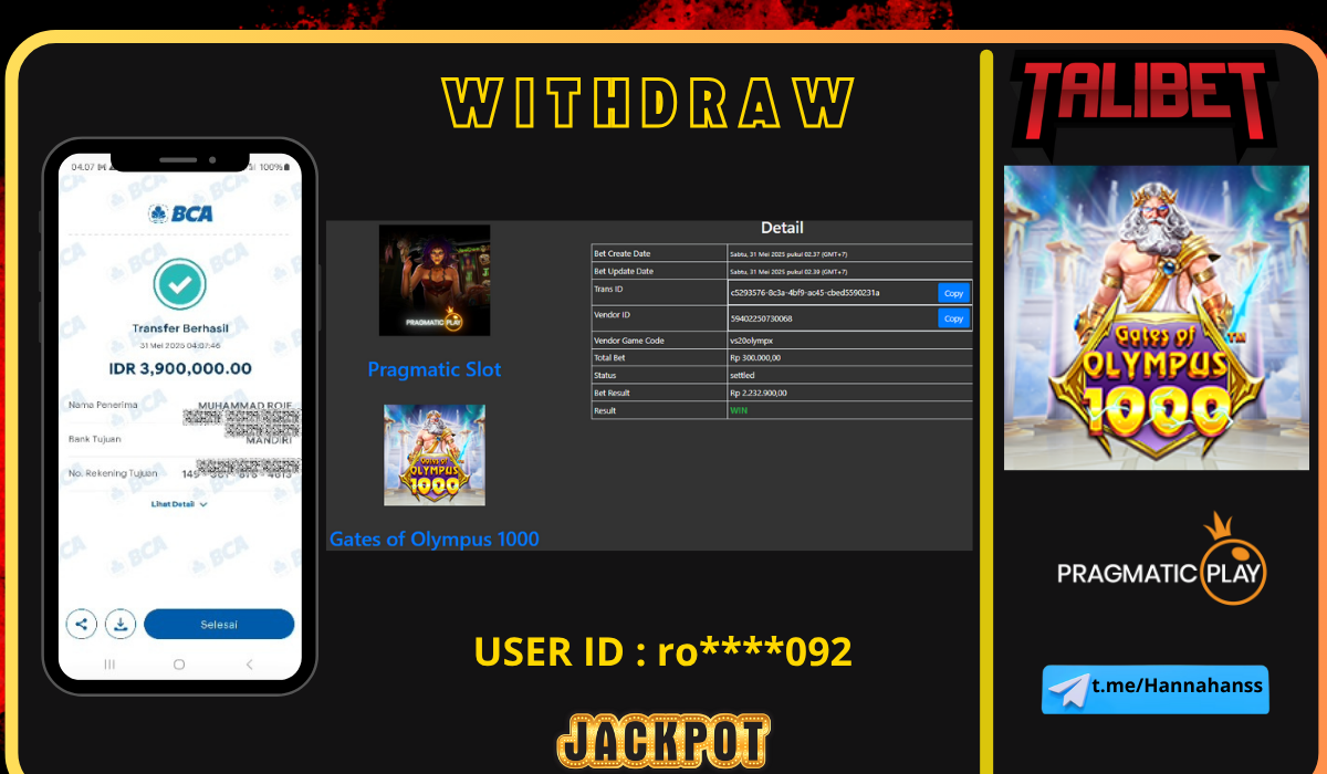 TALIBET SITUS GACOR MUDAH MENDAPATKAN JACKPOT. WITHDRAW Rp.3,900,000.- DI BAYAR LUNASSS