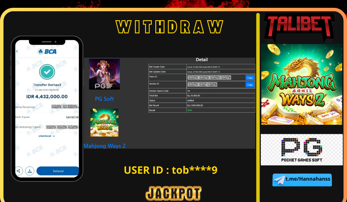 BERSAMA TALIBET SITUS GACOR MUDAH MENDAPATKAN JACKPOT. WITHDRAW Rp.4,432,000.- DI BAYAR LUNASSS