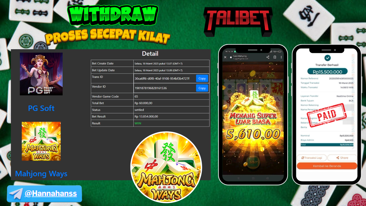 MENANG Rp.15,500,000.- LANCAR TANPA KENDALA