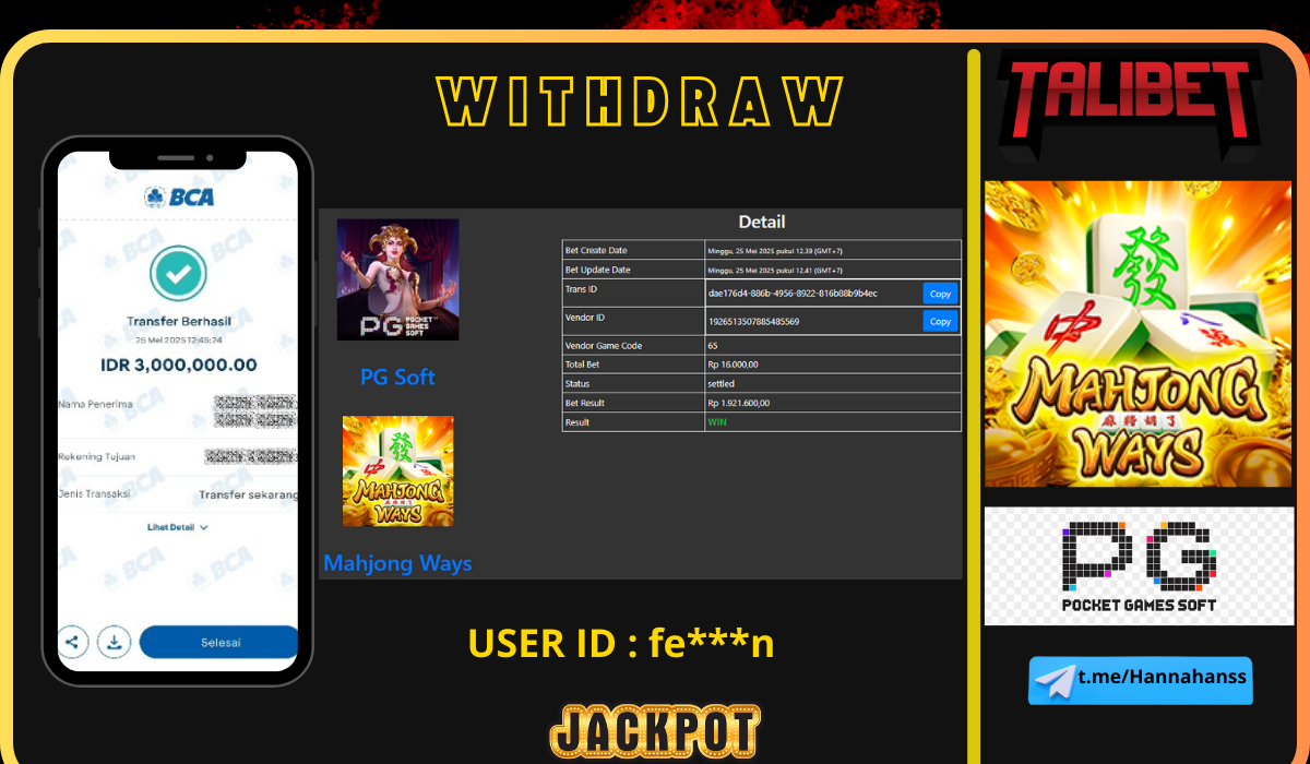 BERSAMA TALIBET SITUS GACOR MUDAH MENDAPATKAN JACKPOT. WITHDRAW Rp.3,000,000.- DI BAYAR LUNASSS