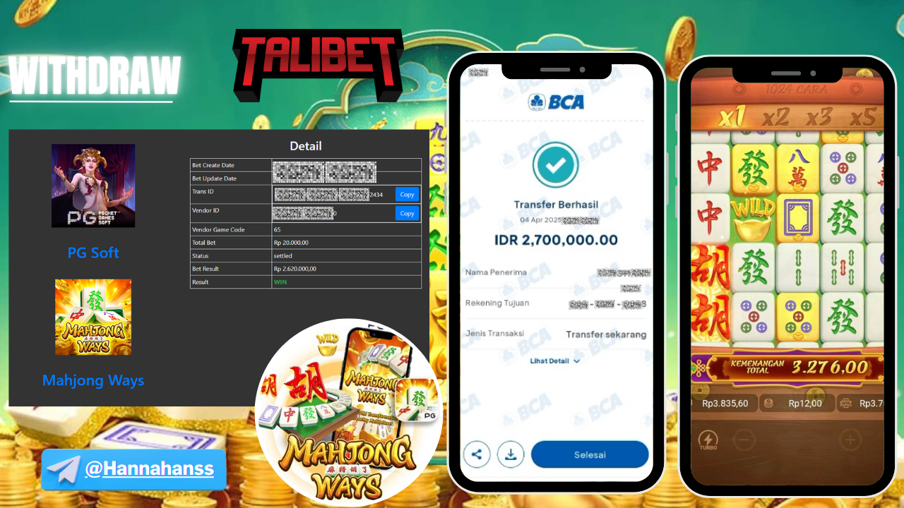 MENANG Rp.2,700,000.- DI BAYAR LUNASSS