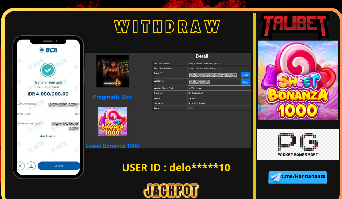 TALIBET SITUS GACOR MUDAH MENDAPATKAN JACKPOT. WITHDRAW Rp.4,000,000.- DI BAYAR LUNASSS