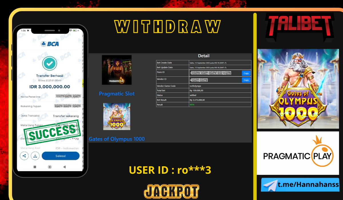MAU RASAKAN JACKPOT DAN MENANG SETIAP HARI NYA HANYA DI TALIBET SEMUA BISA MENDAPATKAN NYA LANGSUNG
