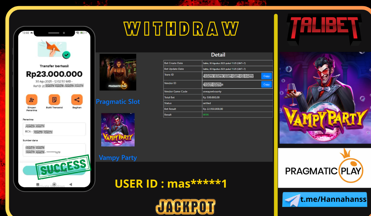 JACKPOT TERBESAR HARI INI HANYA ADA DI SITUS TALIBET KEMENANGAN TIADA BATAS NYA