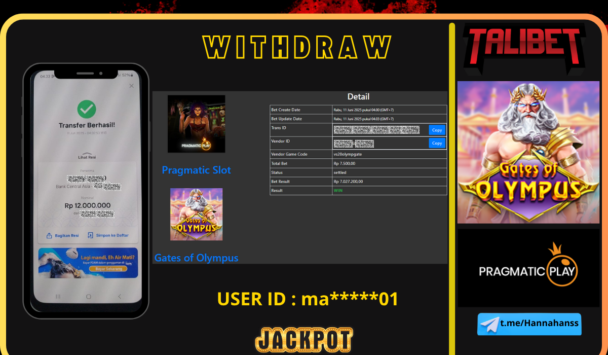 TALIBET SITUS GACOR MUDAH MENDAPATKAN JACKPOT. WITHDRAW Rp.12,000,000.- DI BAYAR LUNASSS