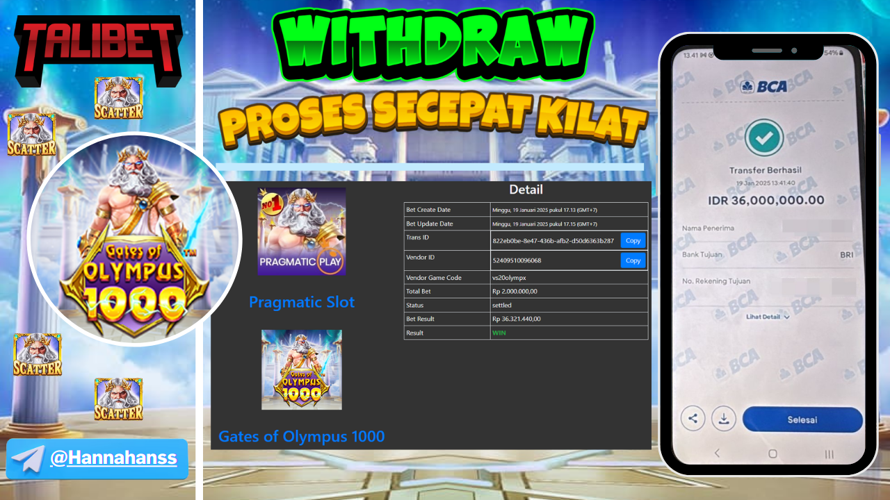 MENANG Rp.36,000,000.- MELEDAK BET BESAR