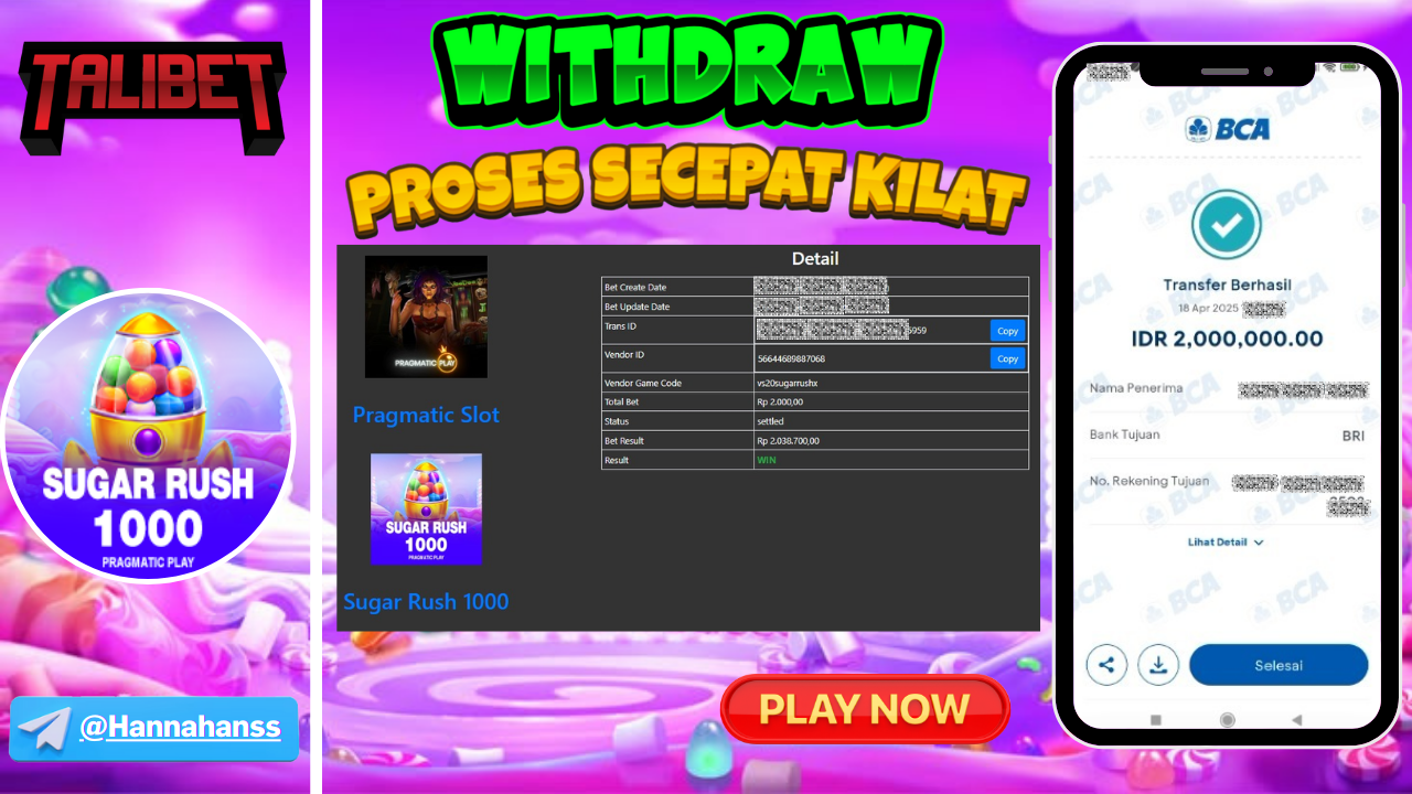 MENANG Rp.2,000,000.- DI BAYAR LUNASSS