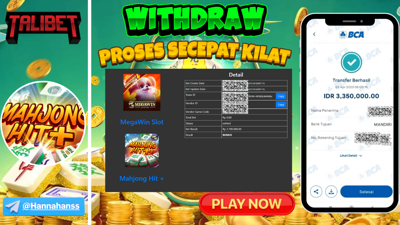 MENANG Rp.3,350,000.- DI BAYAR LUNASSS
