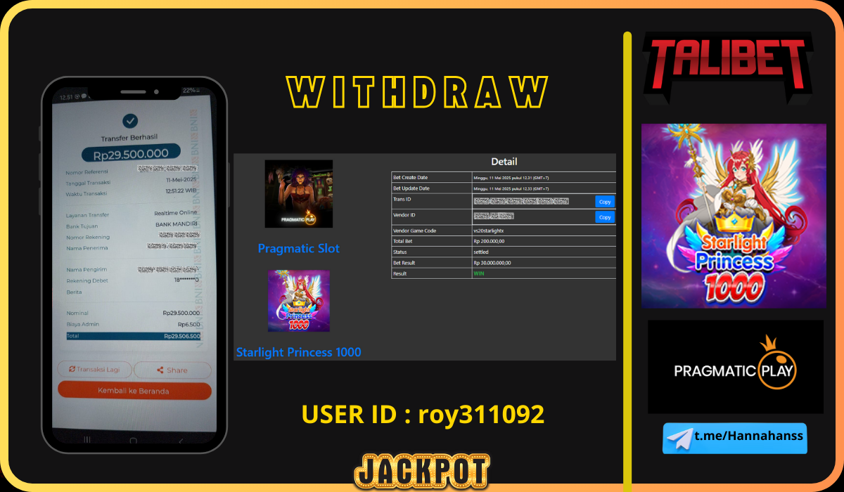 RASAKAN KEMENANGAN TANPA BATAS BERSAMA TALIBET. WITHDRAW Rp.29,500,000.- DI BAYAR LUNASSS