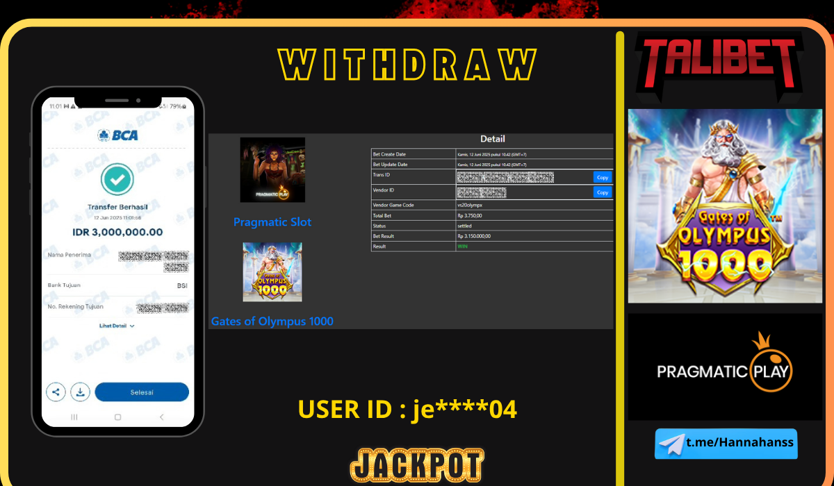 TALIBET SITUS GACOR MUDAH MENDAPATKAN JACKPOT. WITHDRAW Rp.3,000,000.- DI BAYAR LUNASSS