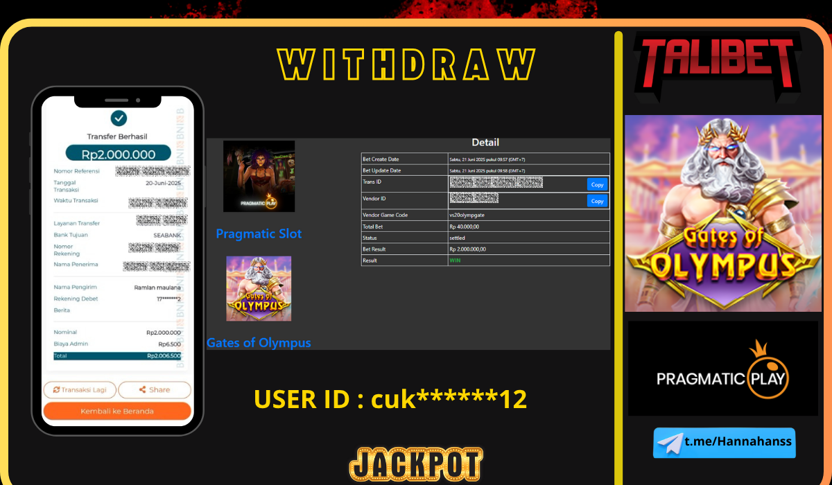 TALIBET SITUS GACOR MUDAH MENDAPATKAN JACKPOT. WITHDRAW Rp.3,600,000.- DI BAYAR LUNASSS