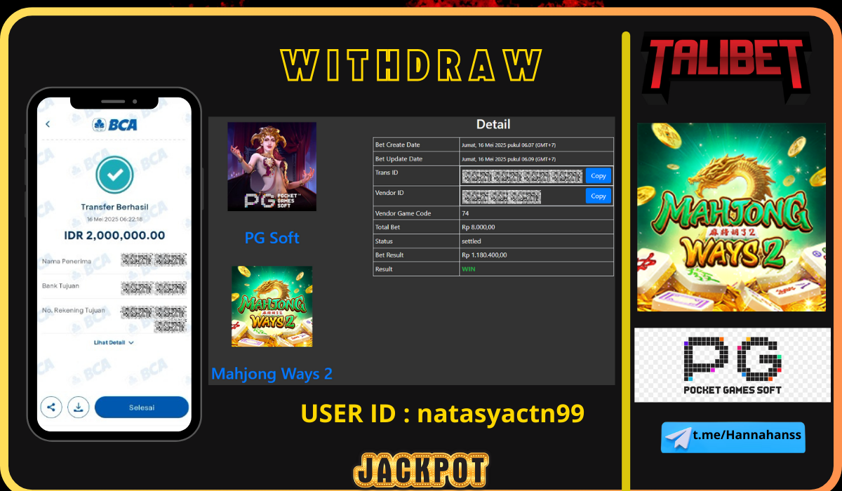 BERSAMA TALIBET SITUS GACOR MUDAH MENDAPATKAN JACKPOT. WITHDRAW Rp.2,000,000.- DI BAYAR LUNASSS
