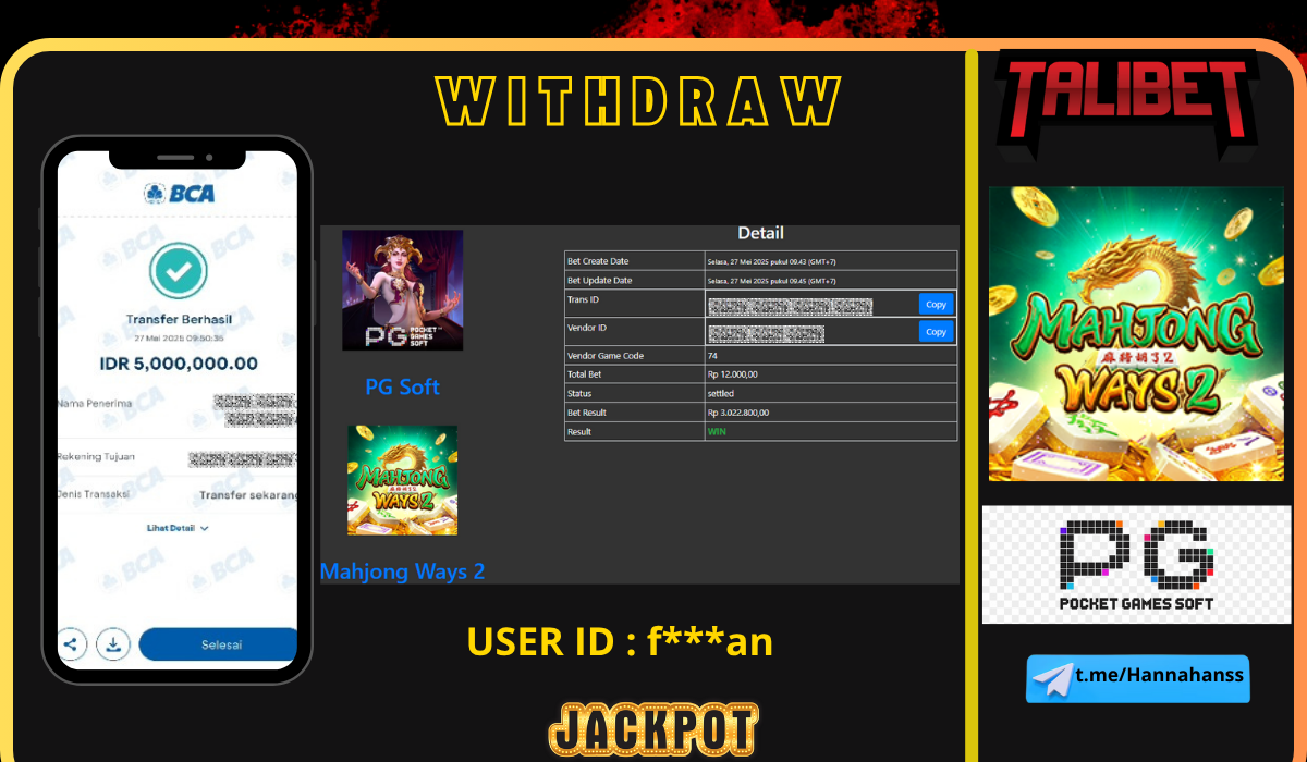 BERSAMA TALIBET SITUS GACOR MUDAH MENDAPATKAN JACKPOT. WITHDRAW Rp.5,000,000.- DI BAYAR LUNASSS