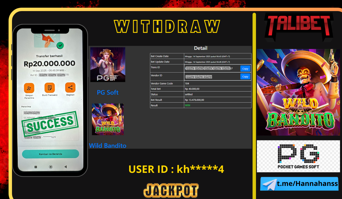 MAU RASAKAN JACKPOT DAN MENANG SETIAP HARI NYA HANYA DI TALIBET SEMUA BISA MENDAPATKAN NYA LANGSUNG