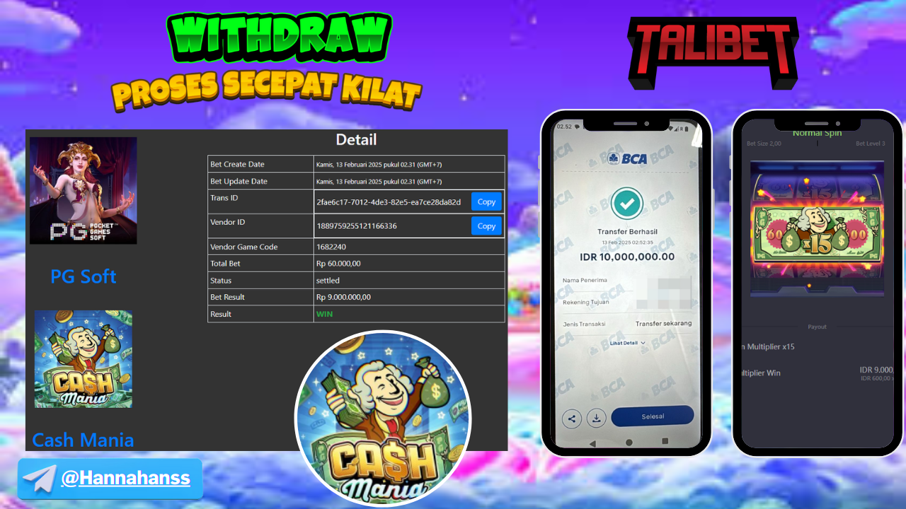 MENANG Rp.10,000,000.- DI GAME CASH MANIA