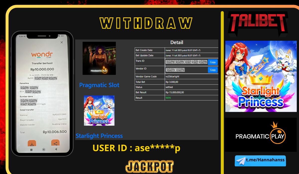 RASAKAN SENSASI KEMENANGAN YANG TIADA BATAS NYA BERSAMA TALIBET. WITHDRAW Rp.15,000,000.- DI BAYAR LUNASSS