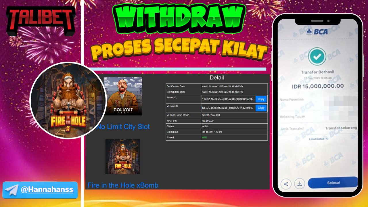MENANG Rp.15,000,000.- NO LIMIT CITY GA KALAH GACOR