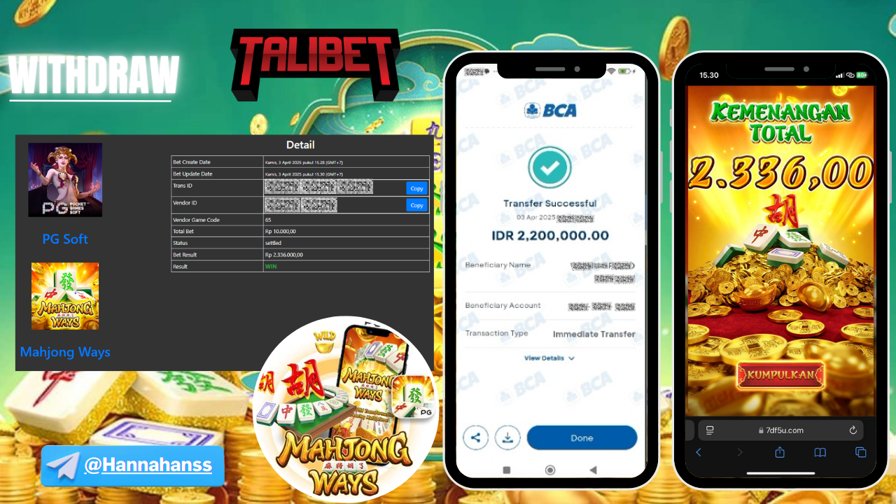 MENANG Rp.2,200,000.- DI BAYAR LUNASSS