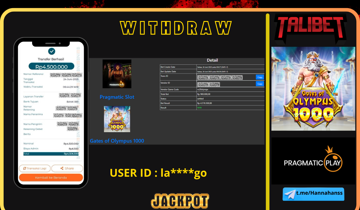 TALIBET SITUS GACOR MUDAH MENDAPATKAN JACKPOT. WITHDRAW Rp.4,500,000.- DI BAYAR LUNASSS